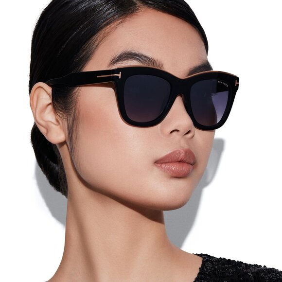Tom Ford Women Sunglasses Black Gradient Smoke Cat Eye FT0685 01C BRAND NEW - Picture 10 of 13
